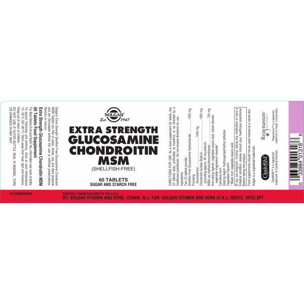 Solgar: Glucosamine Chondroitin MSM (60 kapsler) / / Helsemagasinet vitenskap og fornuft