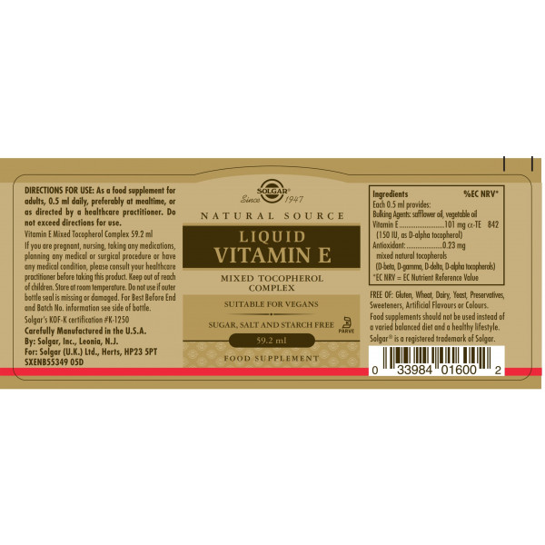 Flytende vitamin E (59 ml) / / Helsemagasinet vitenskap og fornuft