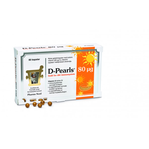 Pharma Nord: D-Pearls 80 µg (80 kapsler) / / Helsemagasinet vitenskap og fornuft