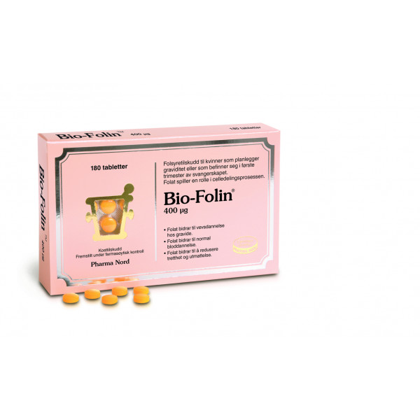 Pharma Nord: Bio-Folin 400 µg (180 kaplser) / / Helsemagasinet vitenskap og fornuft