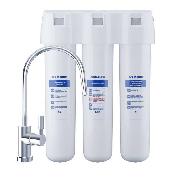 Aquaphor: Crystal ECO - vannfiltersystem til under benk, inkl. kran / / Helsemagasinet vitenskap og fornuft