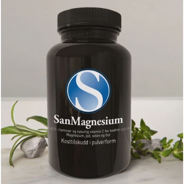 SanOmega: SanMagnesium - med mineraler og vitamin B og C (150 g) / / Helsemagasinet vitenskap og fornuft